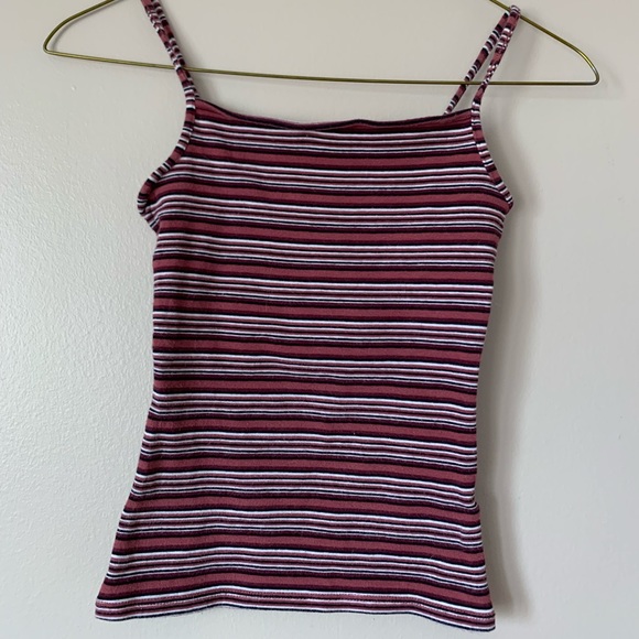 Garage Burgundy Striped Tank Top - Picture 1 of 4